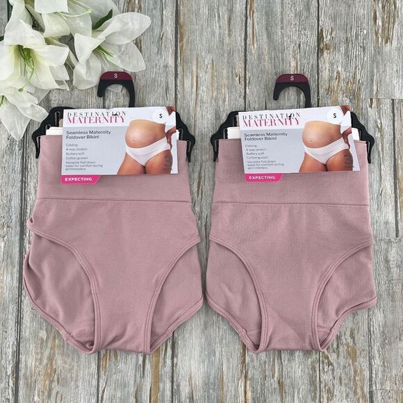 Women’s Destination Maternity Foldover Bikini Panty 2, 3-Packs Size S - Picture 2 of 5